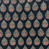Vegetable Black Floral Hand Block Printed Fabric