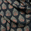 Vegetable Black Floral Hand Block Printed Fabric
