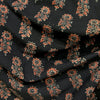 Vegetable Black Floral Hand Block Printed Fabric