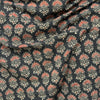Vegetable Black Floral Hand Block Printed Fabric