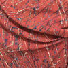 Ajrakh Red Brush Hand Block Printed Fabric
