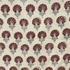 Vegetable Cream Floral Hand Block Printed Fabric