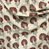 Vegetable Cream Floral Hand Block Printed Fabric
