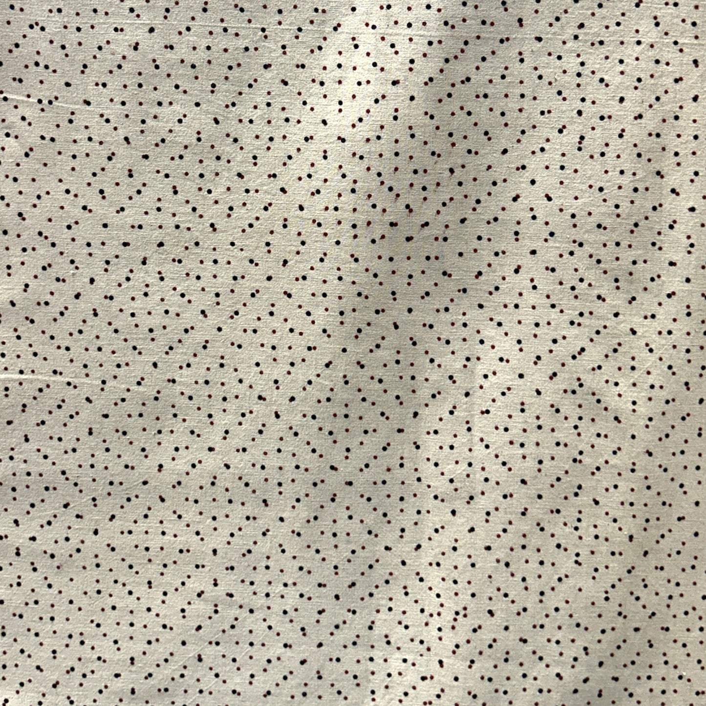 Vegetable Cream Dots Hand Block Printed Fabric