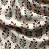 Vegetable Cream Floral Hand Block Printed Fabric