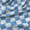 Dabu Blue Geometric Slub Cotton Hand Block Printed Fabric