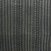 Dabu Brown Stripes Slub Cotton Hand Block Printed Fabric