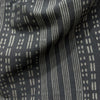 Dabu Brown Stripes Slub Cotton Hand Block Printed Fabric