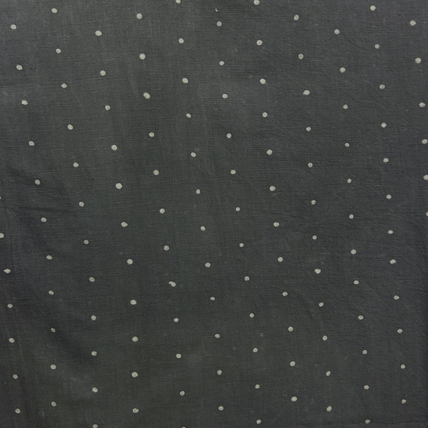Dabu Brown Polka Dot Slub Cotton Hand Block Printed Fabric