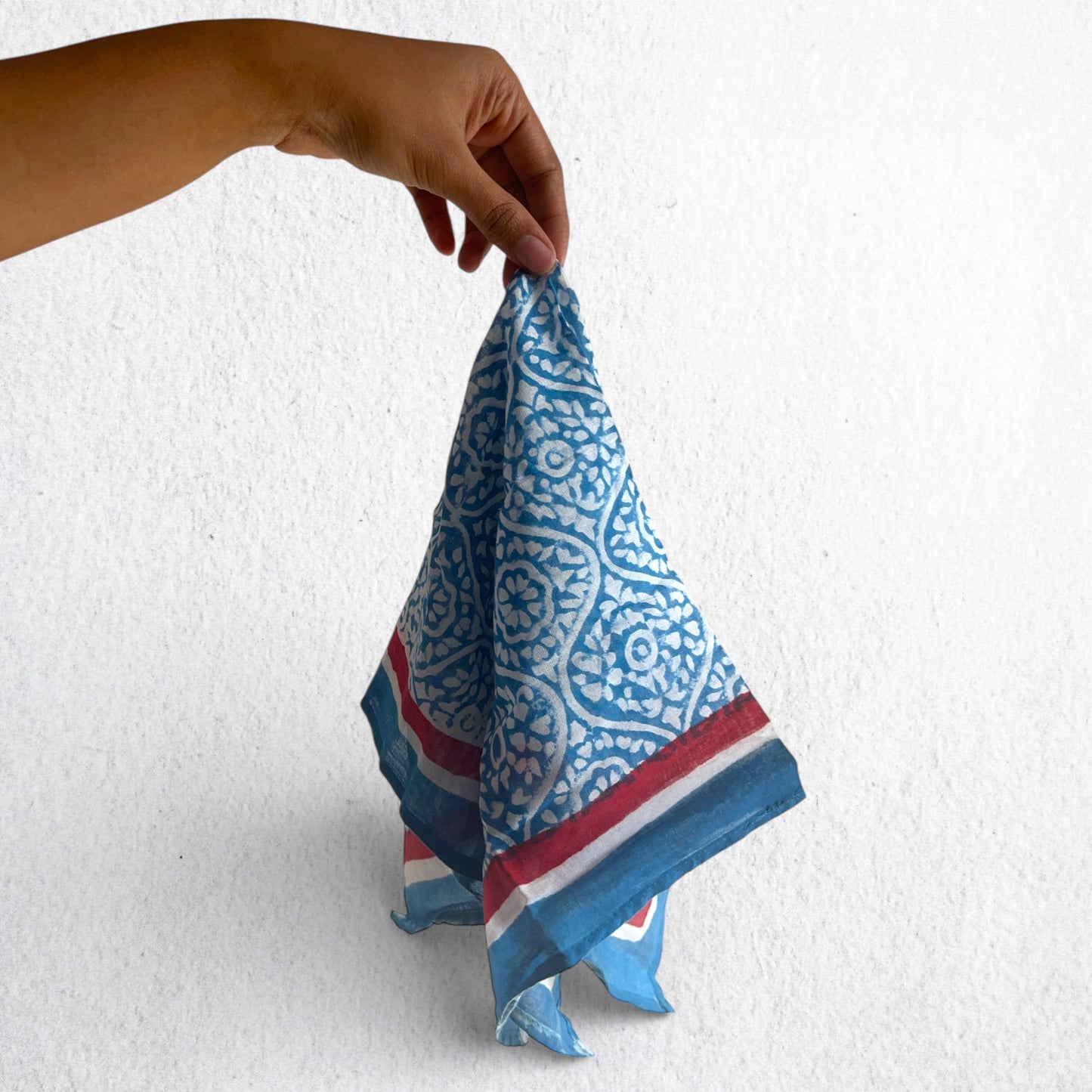Blue Hand Block Printed Bandana