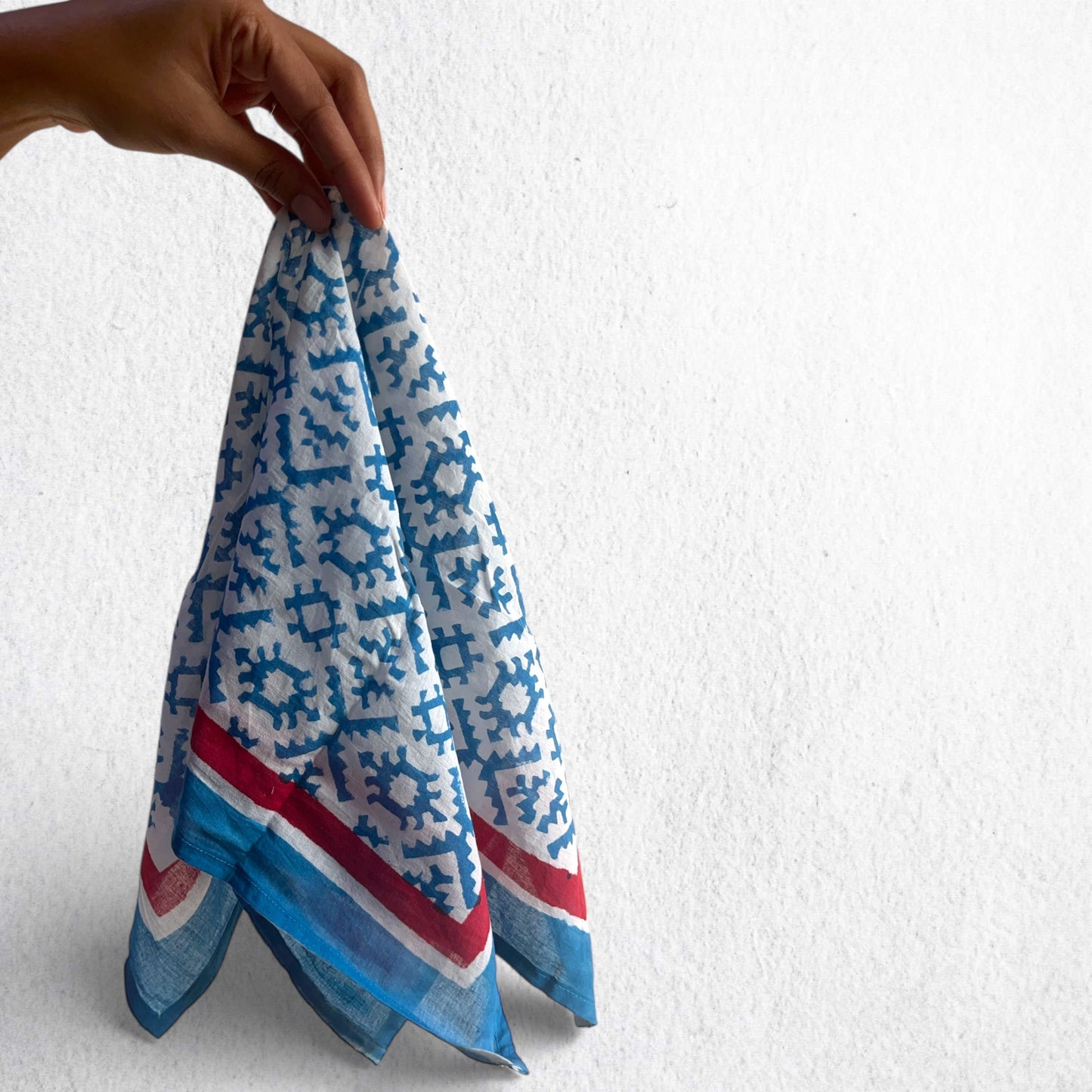 Blue Hand Block Printed Bandana