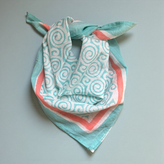 Blue Hand Block Printed Bandana