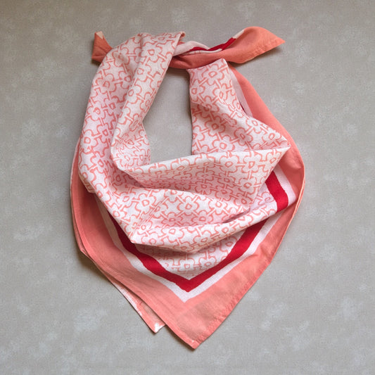 Peach Hand Block Printed Bandana