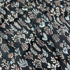 Ajrakh Black Floral Hand Block Printed Fabric