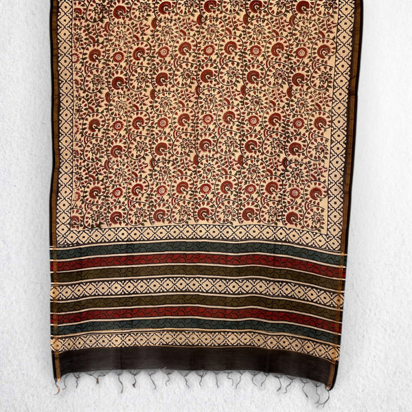 Bagru Hand Block Printed Chanderi Dupatta