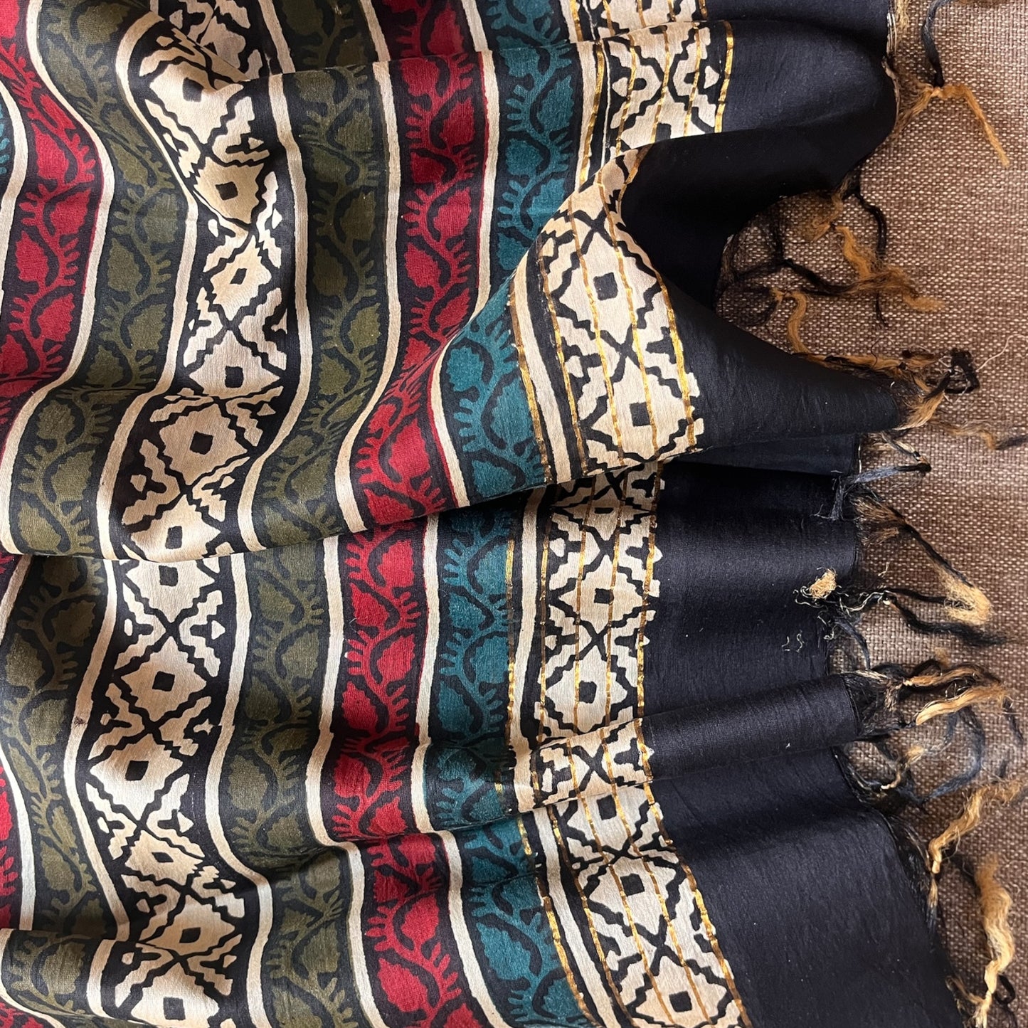 Bagru Hand Block Printed Chanderi Dupatta