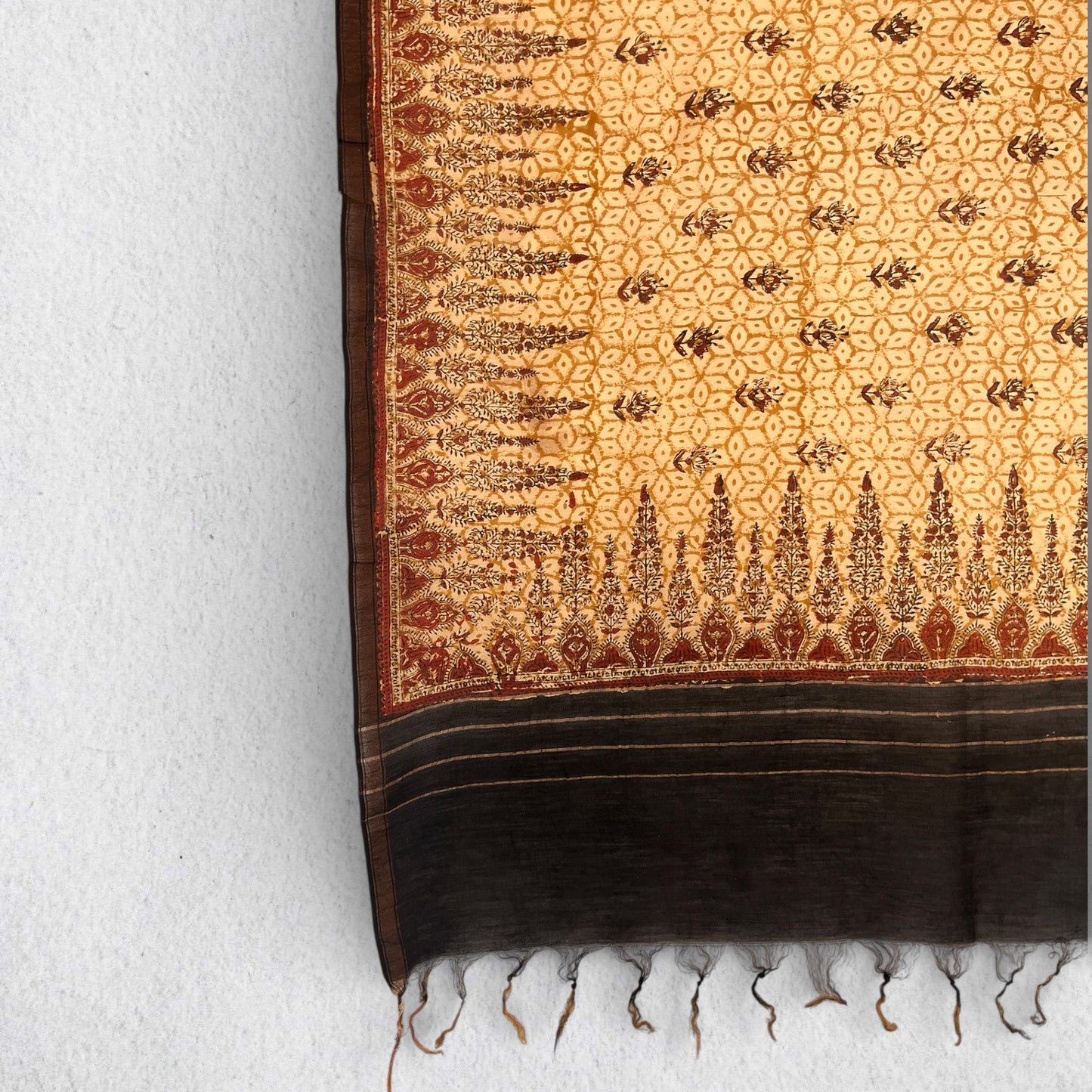 Bagru Hand Block Printed Chanderi Dupatta