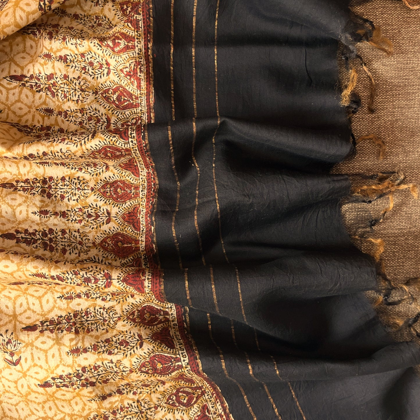 Bagru Hand Block Printed Chanderi Dupatta
