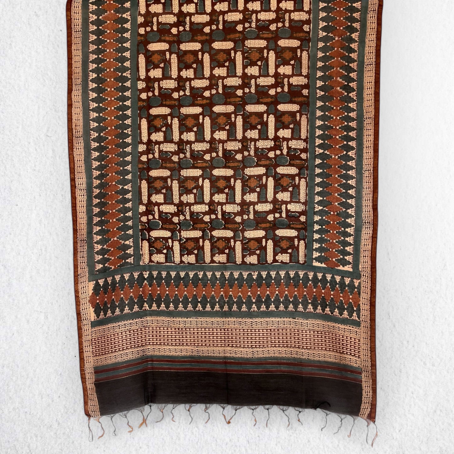 Bagru Hand Block Printed Chanderi Dupatta