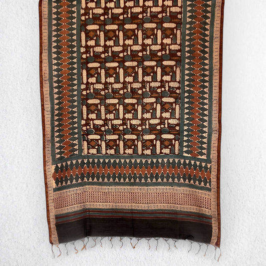 Bagru Hand Block Printed Chanderi Dupatta