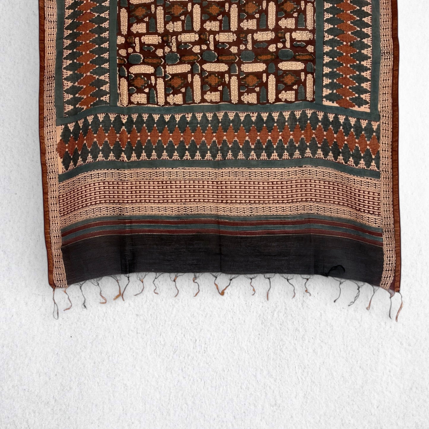 Bagru Hand Block Printed Chanderi Dupatta
