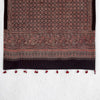 Black Ajrakh Floral Hand Block Printed Dupatta