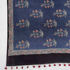 Blue Ajrakh Floral Hand Block Printed Dupatta