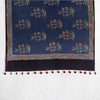 Blue Ajrakh Floral Hand Block Printed Dupatta