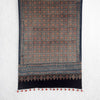 Black Ajrakh Floral Hand Block Printed Dupatta