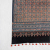 Black Ajrakh Floral Hand Block Printed Dupatta