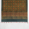 Green Ajrakh Floral Hand Block Printed Dupatta