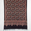 Black Ajrakh Floral Hand Block Printed Dupatta