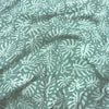 Dabu Green Floral Slub Cotton Hand Block Printed Fabric
