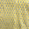 Dabu Yellow Floral Slub Cotton Hand Block Printed Fabric