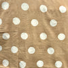 Dabu Beige Polka Dots Slub Cotton Hand Block Printed Fabric