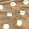 Dabu Beige Polka Dots Slub Cotton Hand Block Printed Fabric