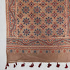 Brown Ajrakh Hand Block Printed Mul Cotton Stole With Tassels