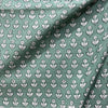 Dabu Green Floral Slub Cotton Hand Block Printed Fabric