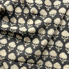 Dabu Brown Floral Slub Cotton Hand Block Printed Fabric