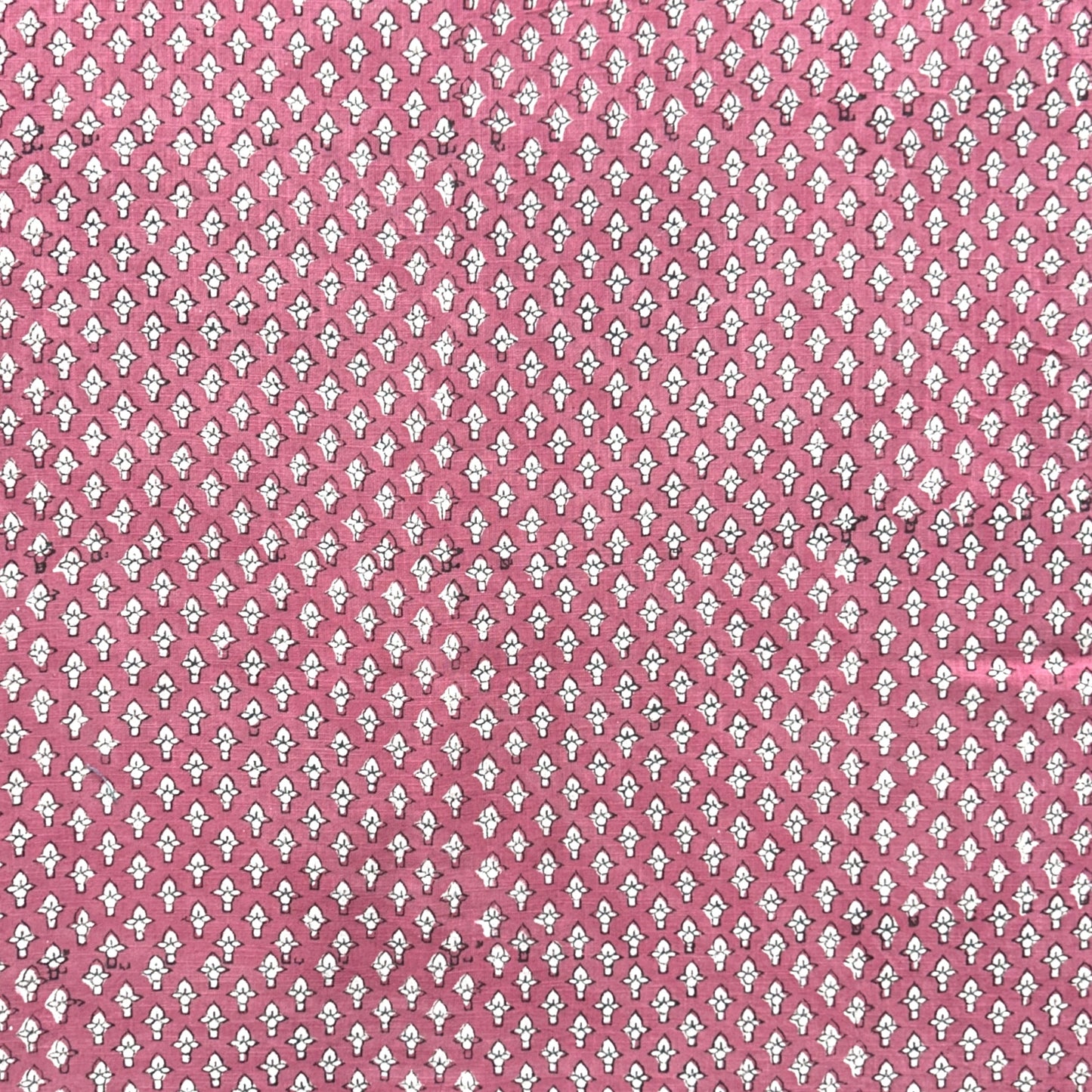 Dabu Pink Fadat Slub Cotton Hand Block Printed Fabric