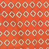 Dabu Orange Floral Slub Cotton Hand Block Printed Fabric