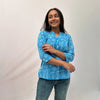 Dabu Slub Cotton Blue Floral Shirt