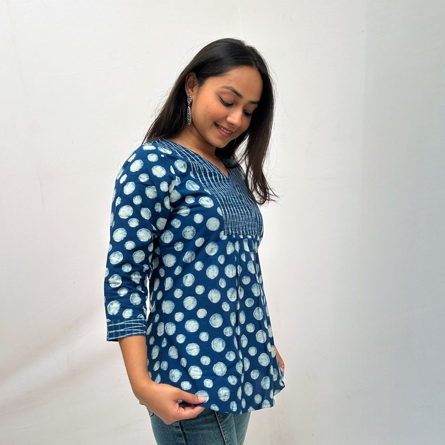 Dabu Blue Hand Block Printed Tunic