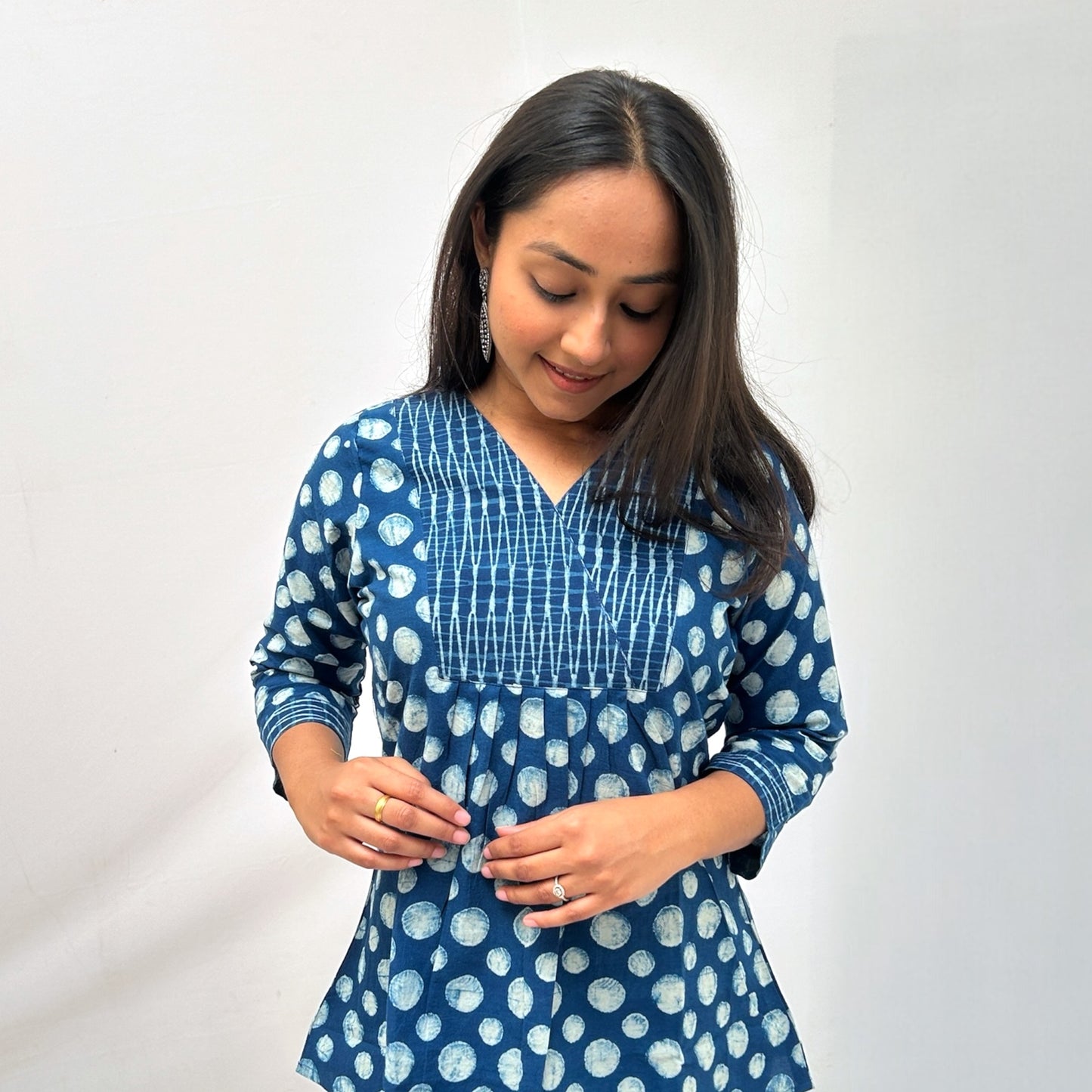 Dabu Blue Hand Block Printed Tunic