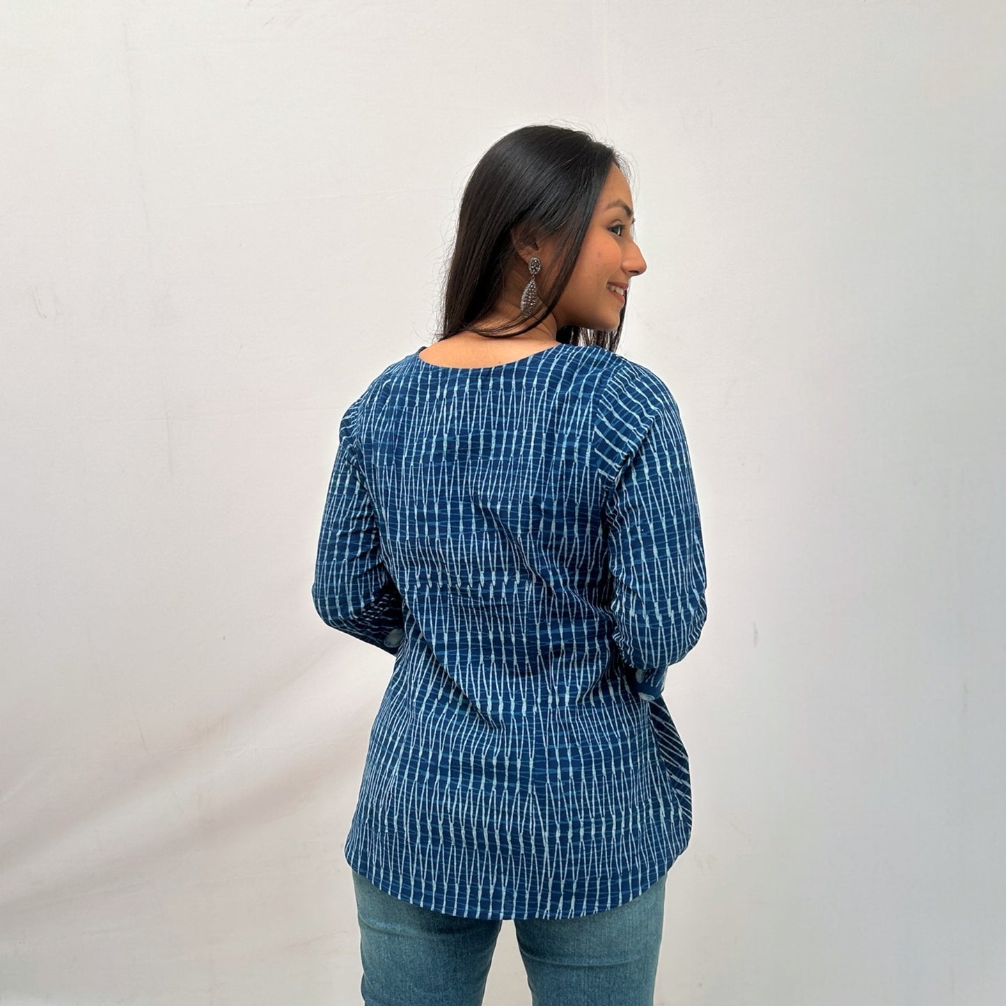 Dabu Blue Hand Block Printed Tunic