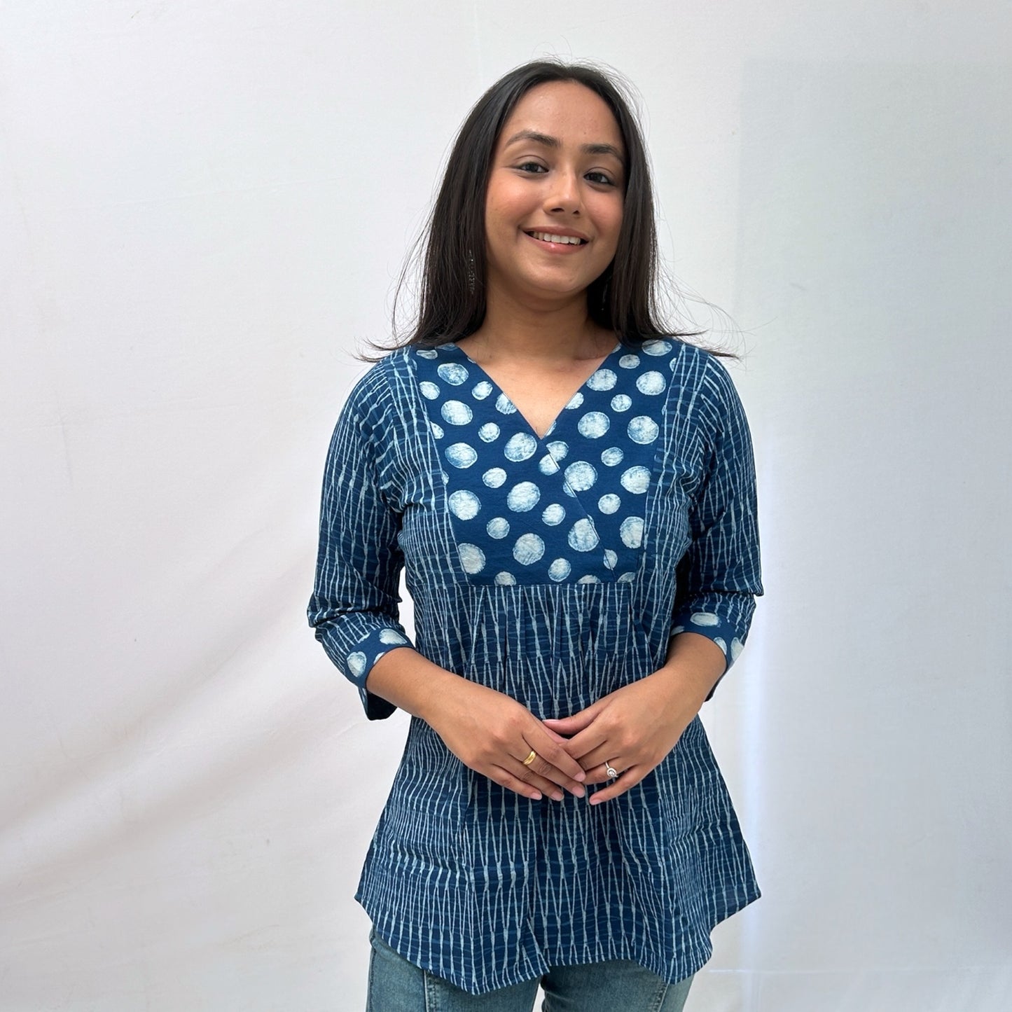 Dabu Blue Hand Block Printed Tunic