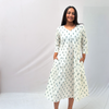 Cotton Ikkat Cream Handloom Dress