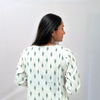 Cotton Ikkat Cream Handloom Dress