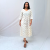 Cotton Ikkat Cream Handloom Dress