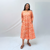 Cotton Ikkat Orange Handloom Dress
